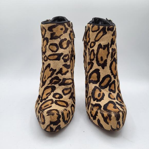 Sam Edelman Kit Fur Leopard Print Ankle 4.5" Heel Booties Women's Size 6.5M - Picture 3 of 11